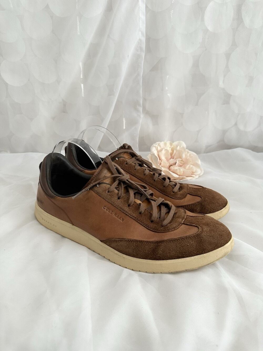 COLE HAAN Mens 13 Casual Dress Shoes Brown Leather Tennis Sport Sneakers 2